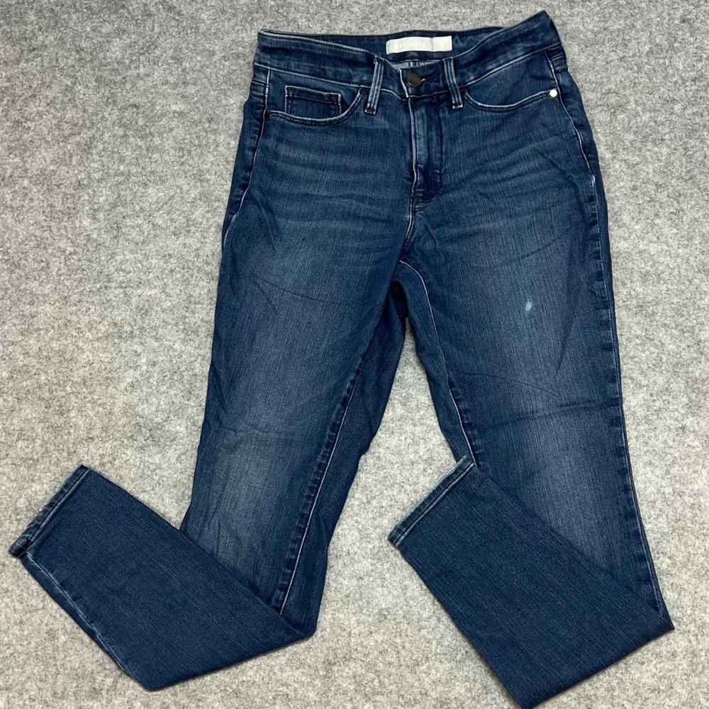 Athleta SculptTek High‎ Rise Skinny Jeans Dark Bleu Denim Wash Women's Size 2